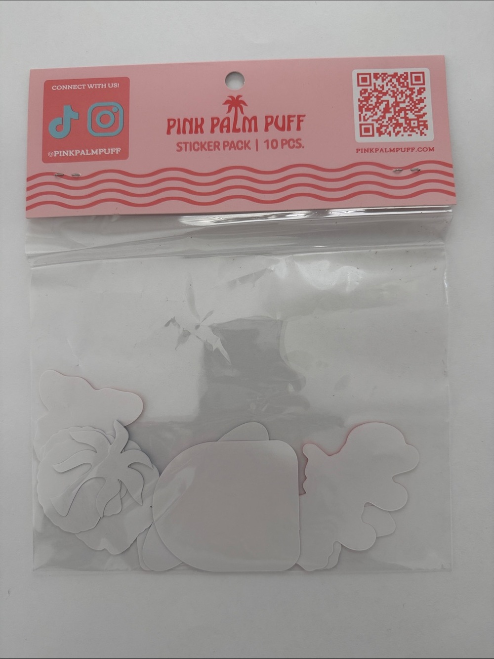 Pink Palm Puff Sticker Pack 10 Pieces Limited Edition - Picture 2 of 2